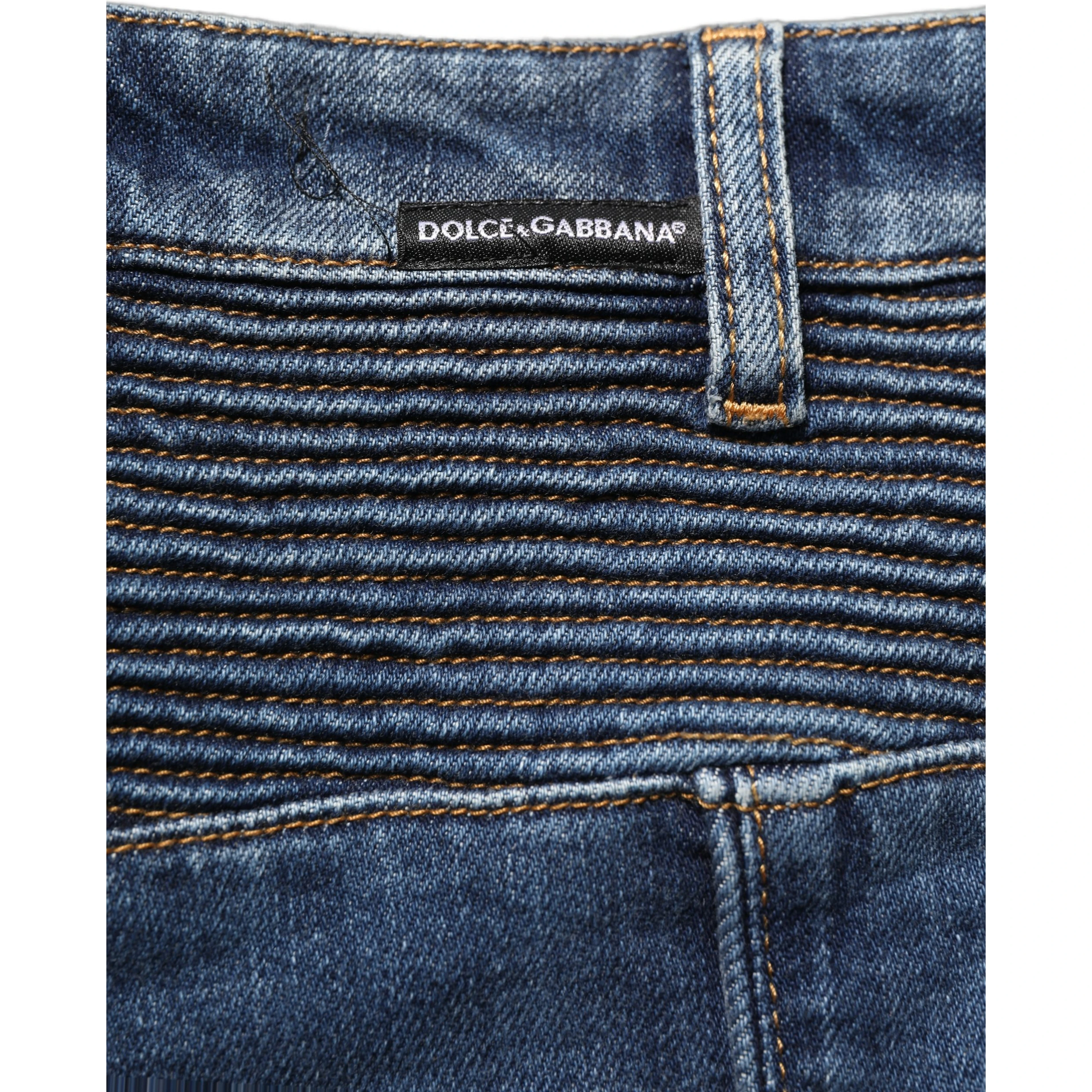 Dark Blue Cotton Stretch Skinny Denim Jeans
