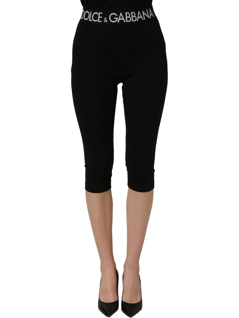 Black Cotton HighWaist Cropped Leggings Pants