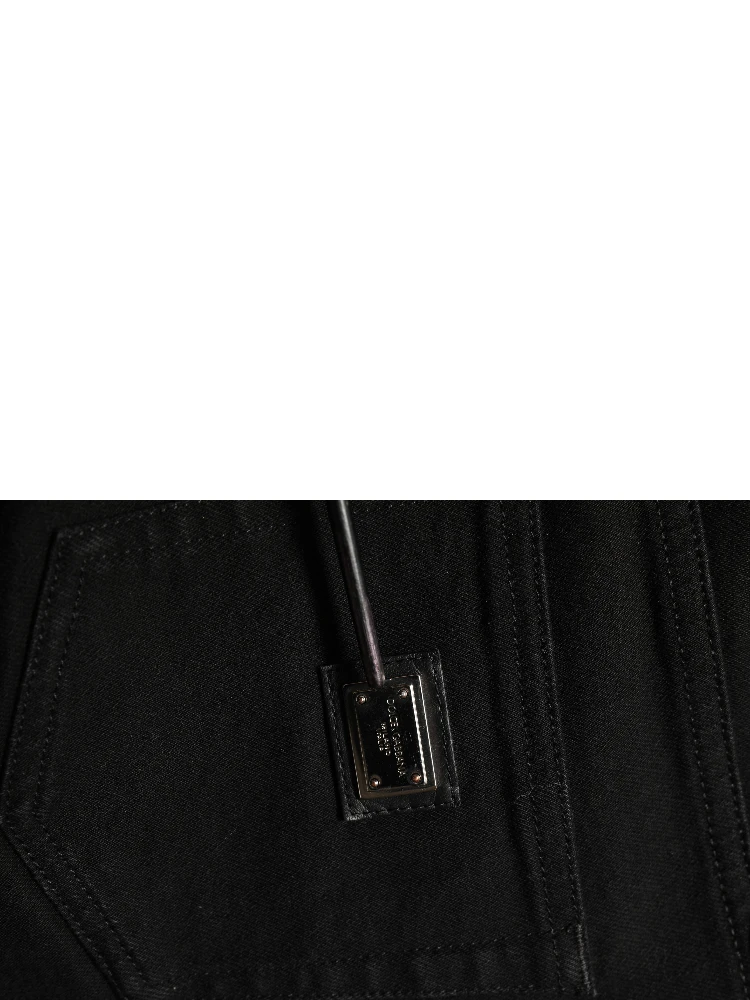 Black Cotton Stretch Skinny Denim Jeans