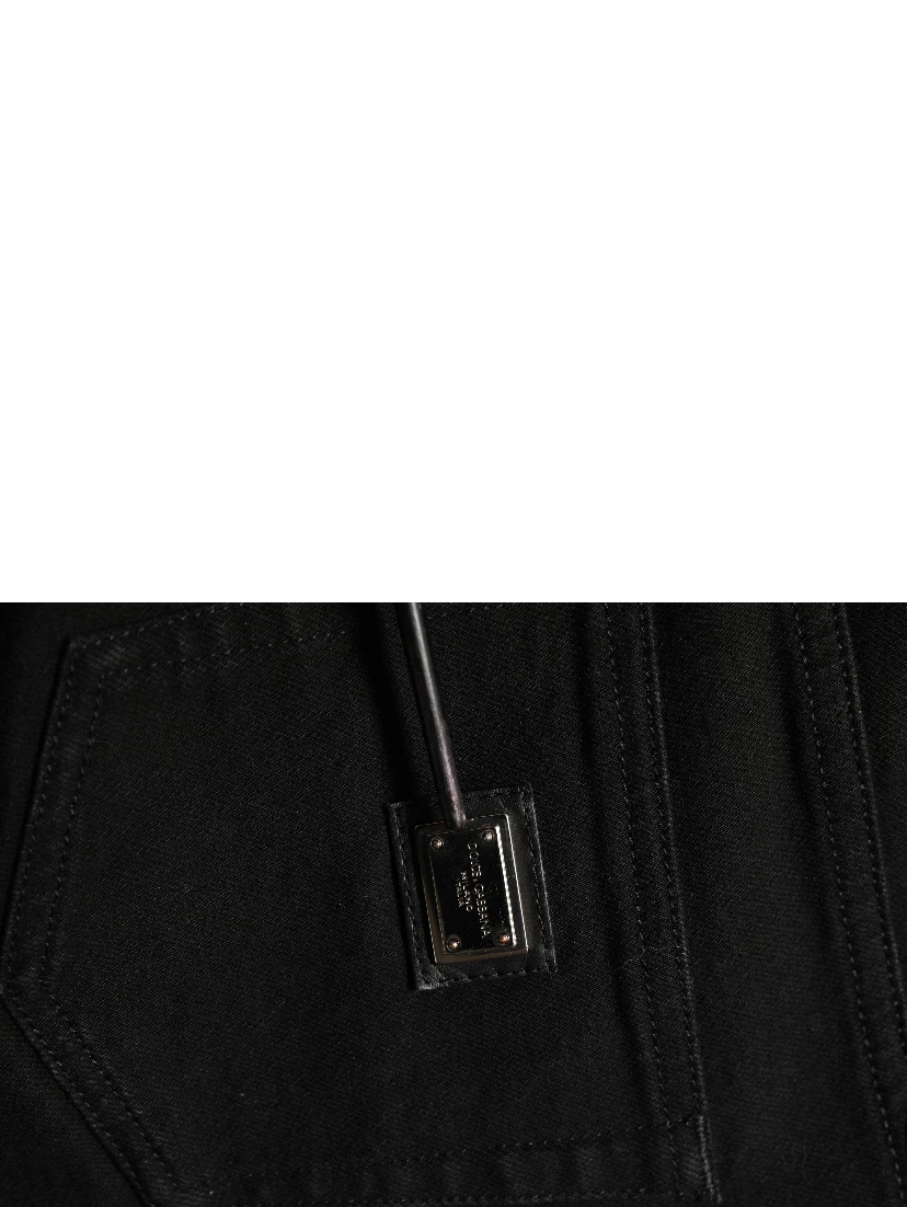 Black Cotton Stretch Skinny Denim Jeans