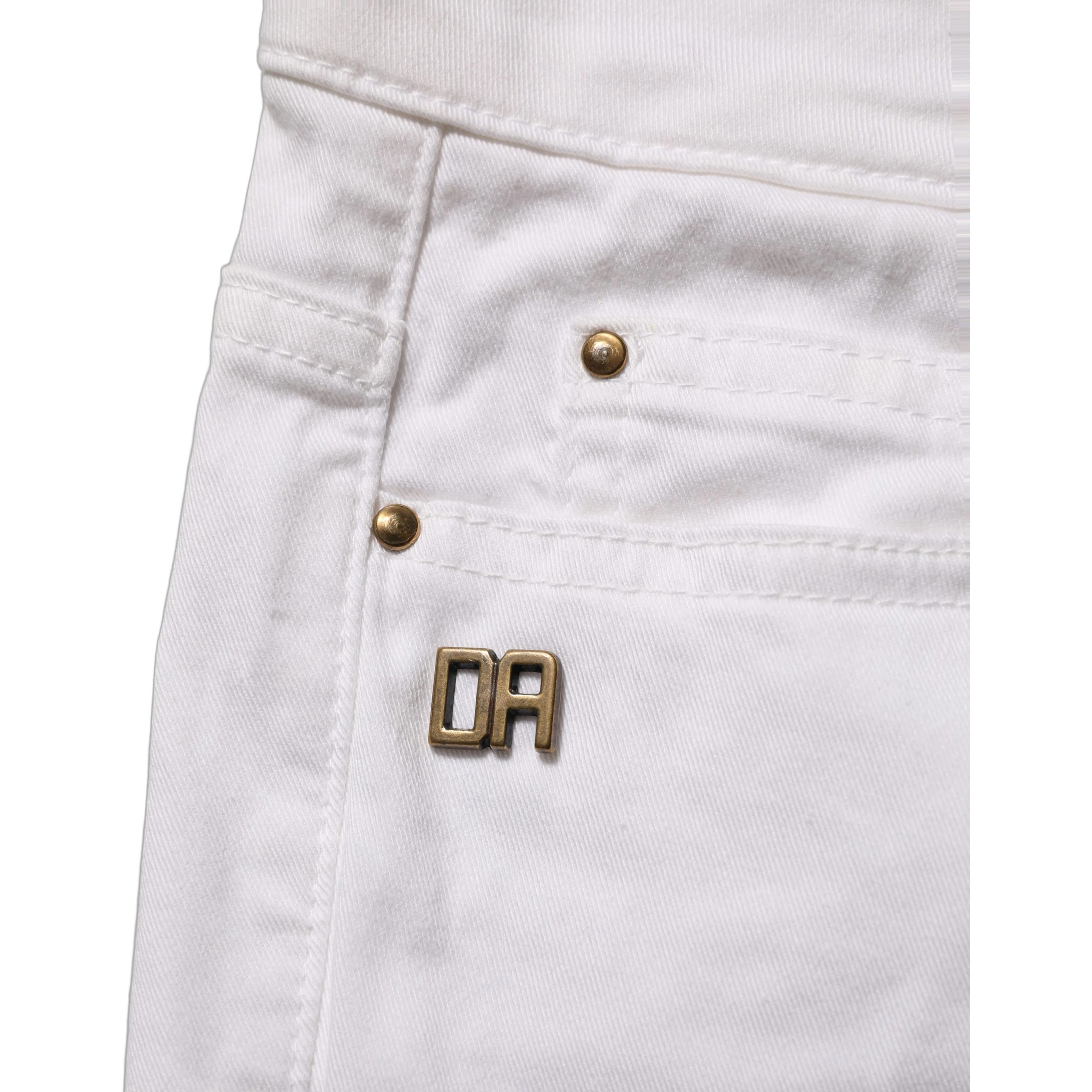 White Cotton Stretch Skinny Denim Jeans