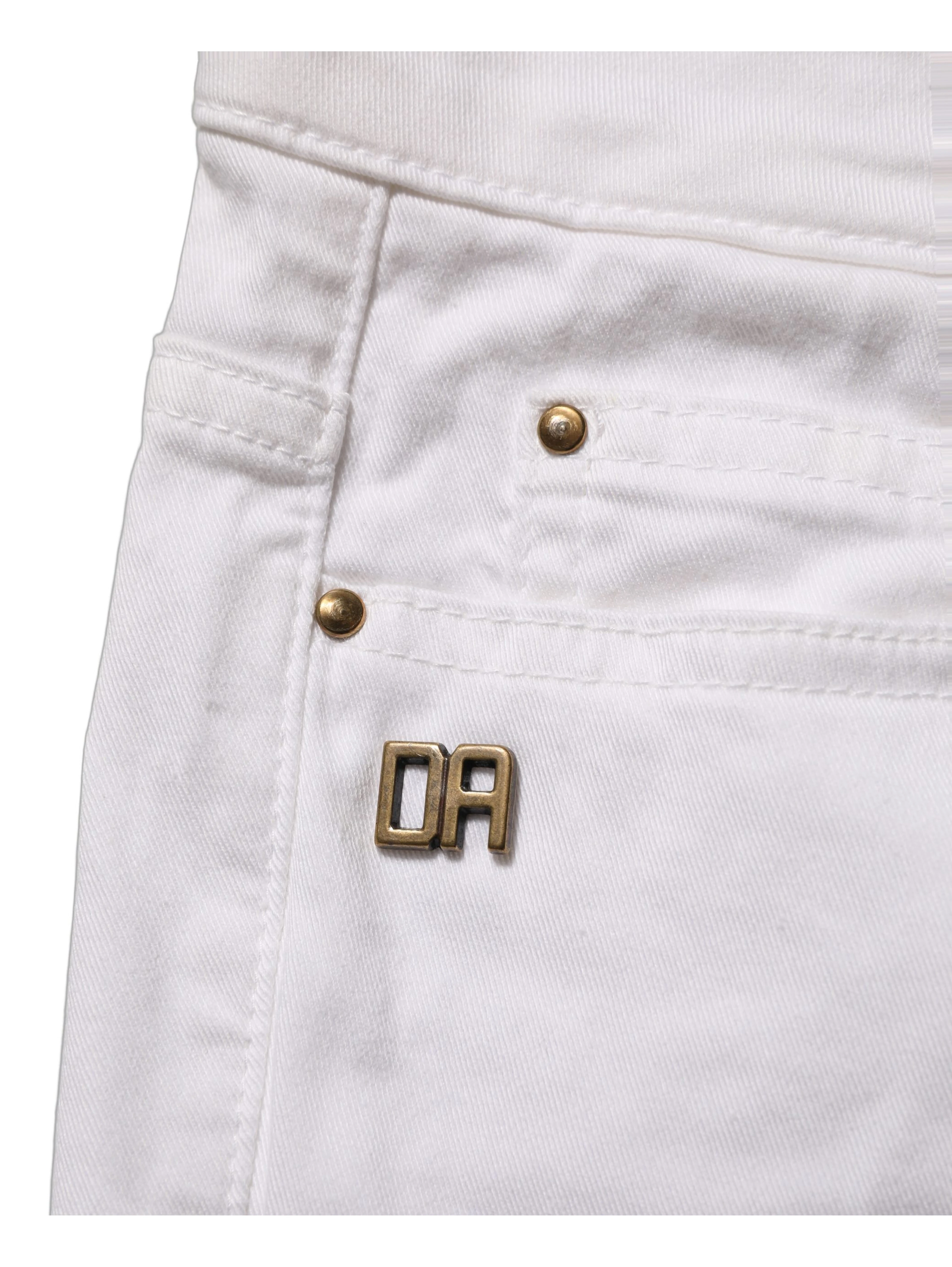 White Cotton Stretch Skinny Denim Jeans