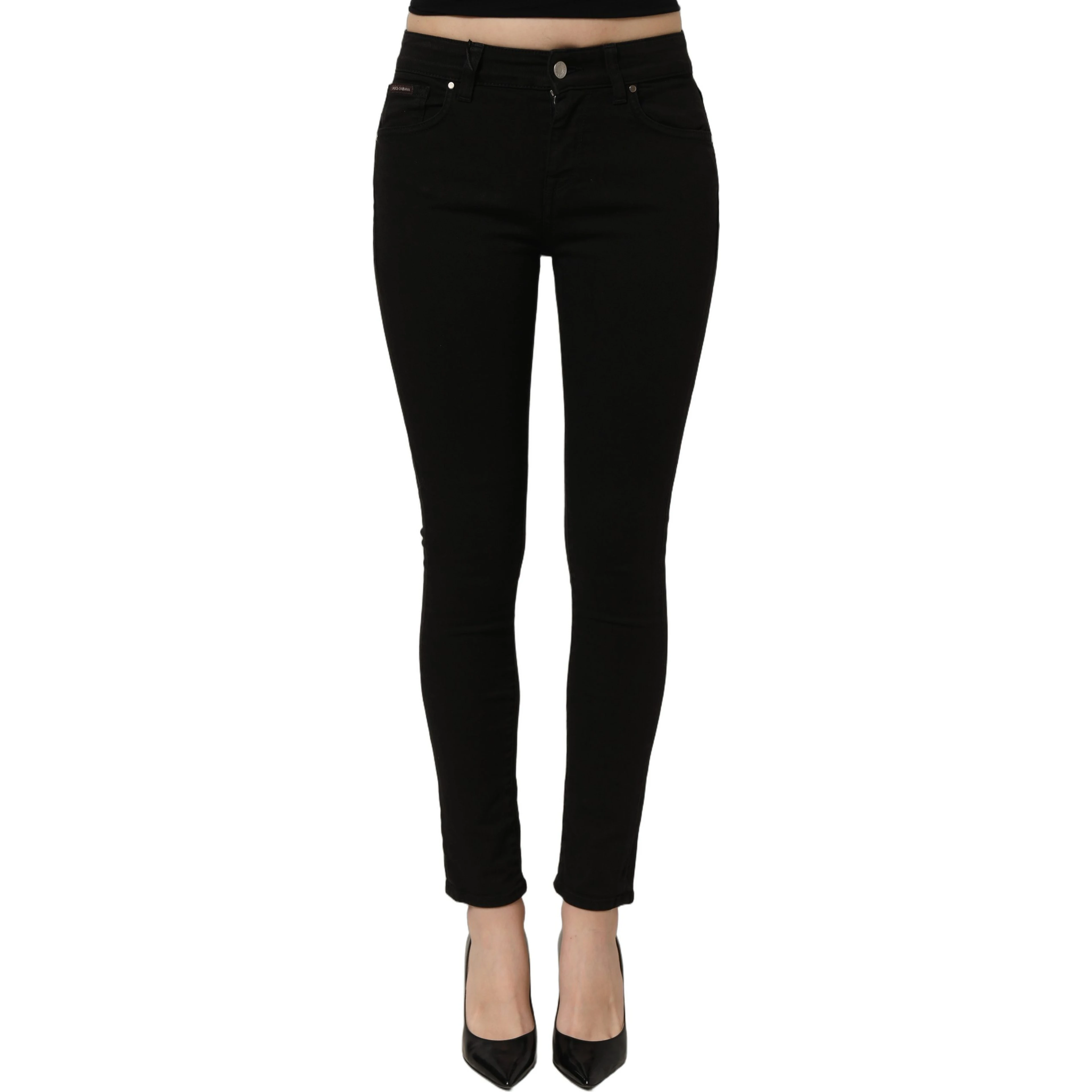 Black Cotton Stretch Skinny Denim Jeans