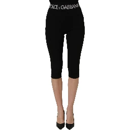 Black Cotton HighWaist Cropped Leggings Pants