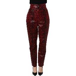 Red Leopard Cotton 5 Pockets Trouser Jeans