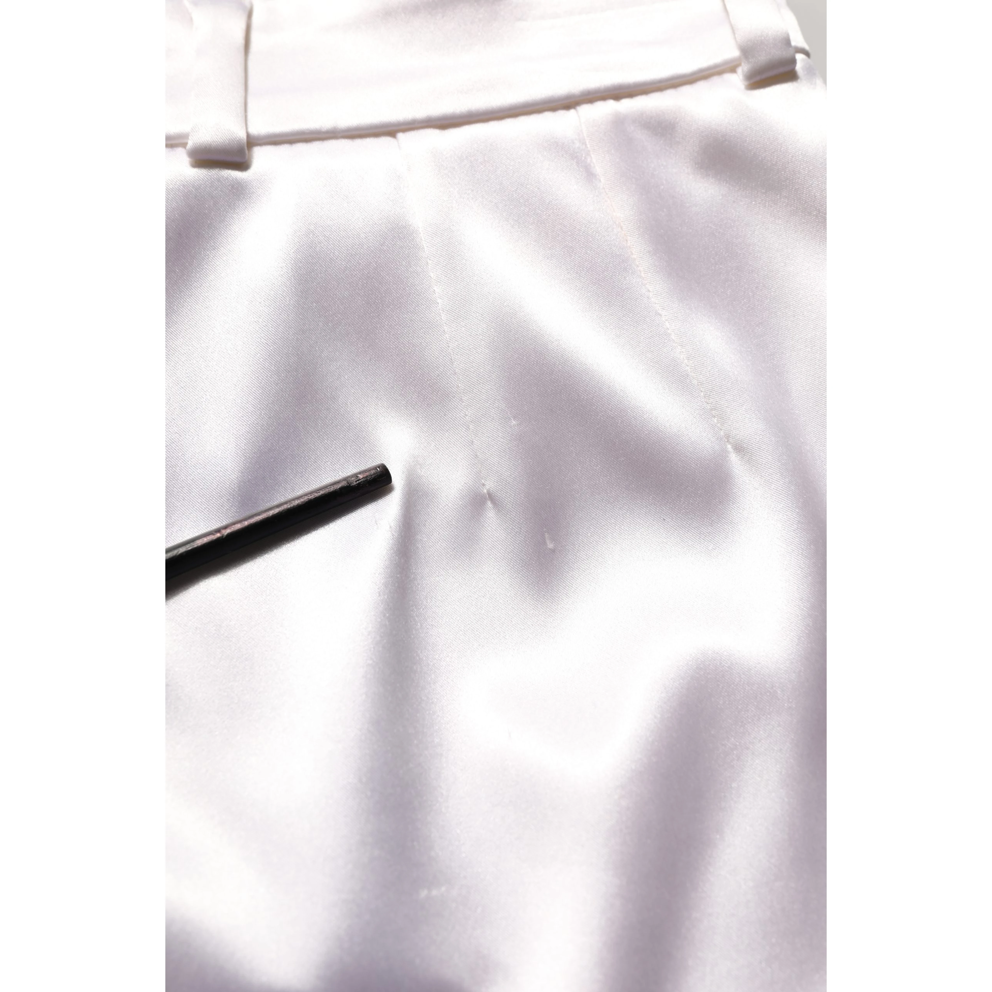 White Satin High Rise Women Hot Pants Shorts