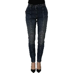 Dark Blue Cotton Stretch Skinny Denim Jeans