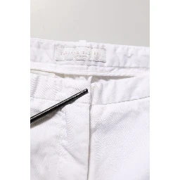 White Low Waist Straight Formal Trouser Pants