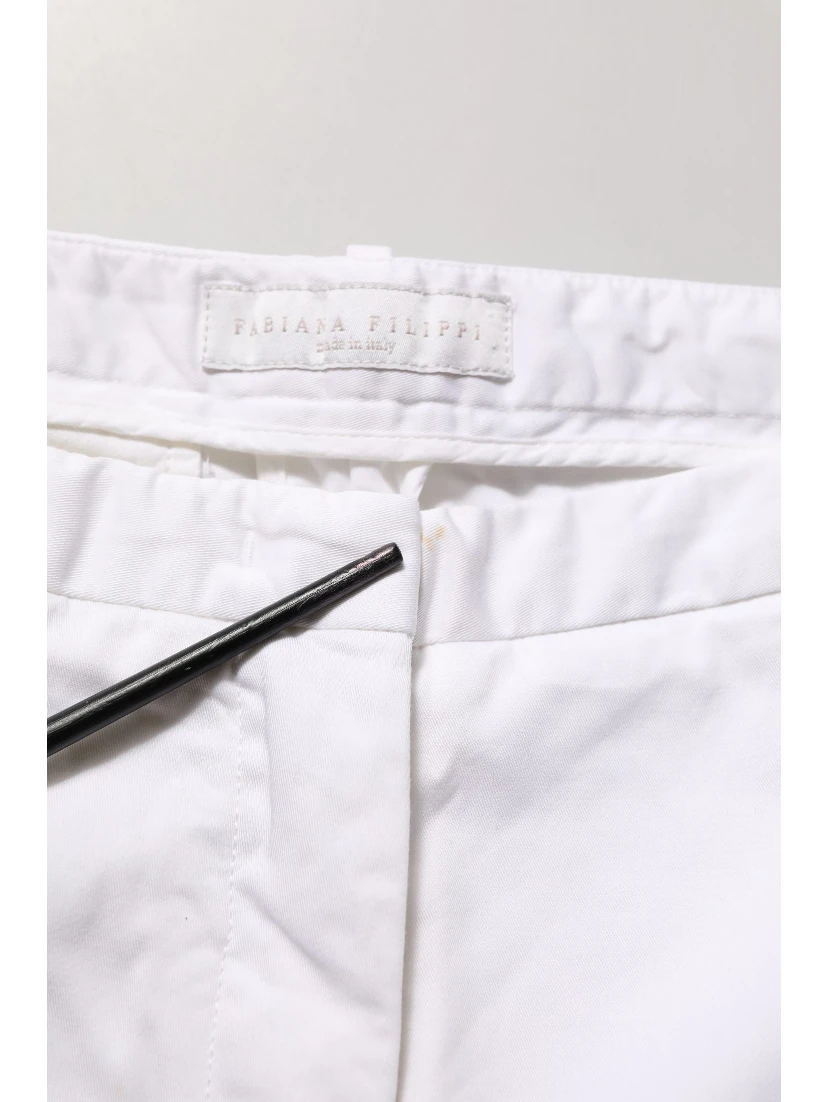 White Low Waist Straight Formal Trouser Pants
