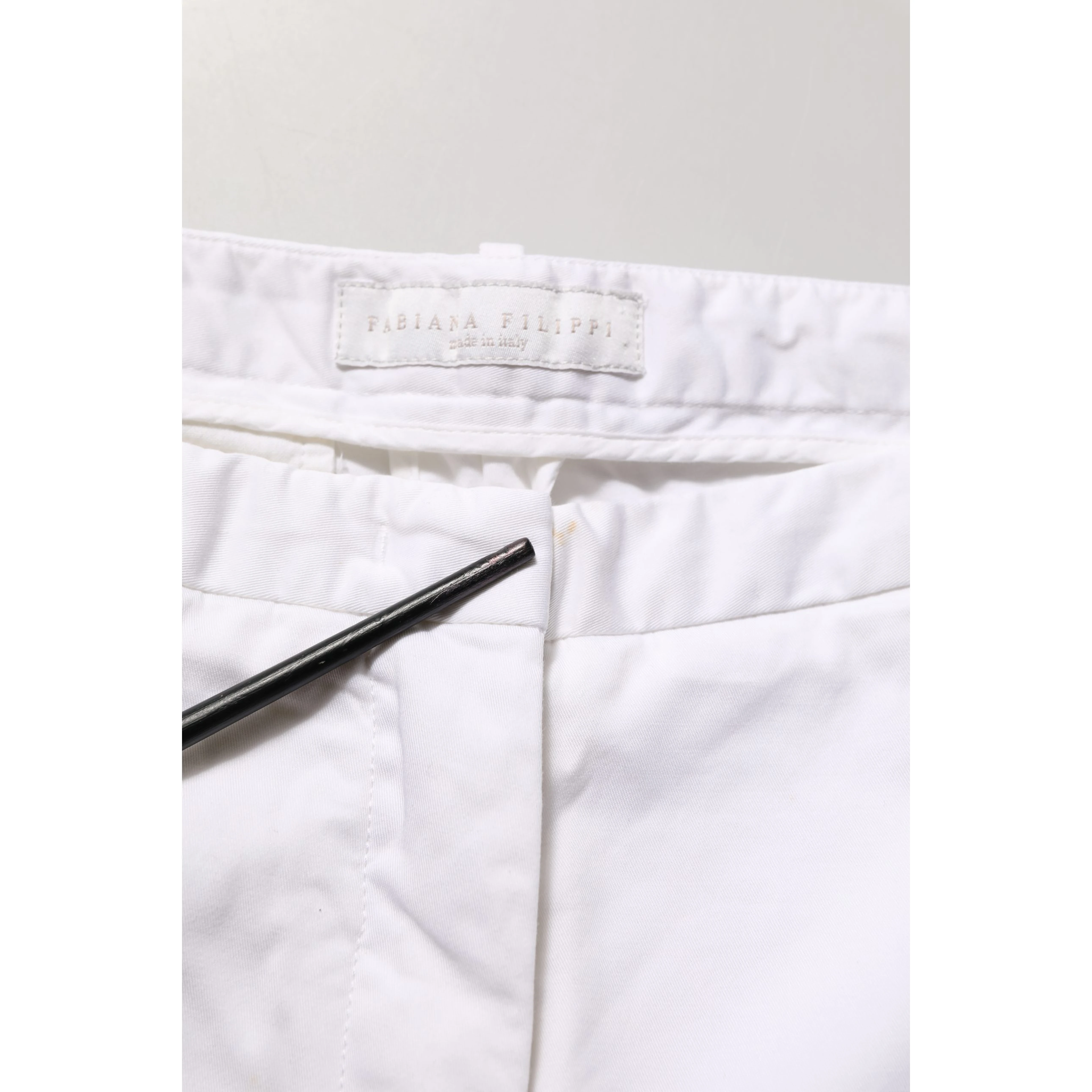 White Low Waist Straight Formal Trouser Pants