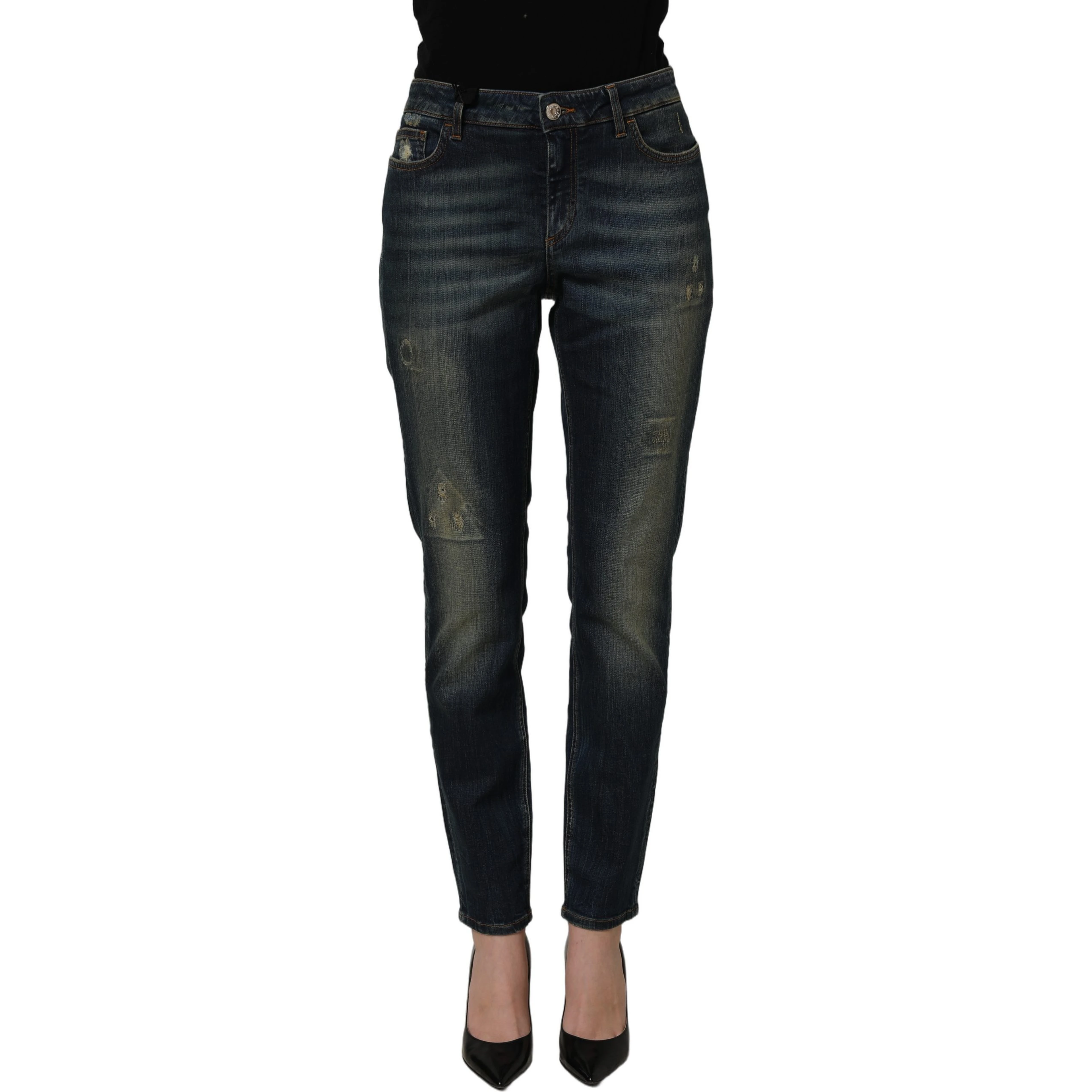 Blue Cotton Stretch Skinny Denim Jeans