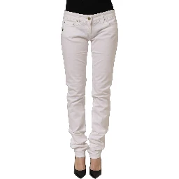 White Cotton Stretch Skinny Denim Jeans