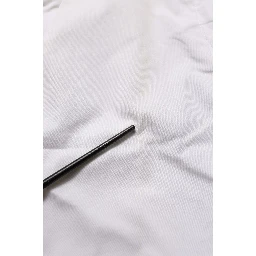 White Mid Waist Cotton Stretch Trouser Pants