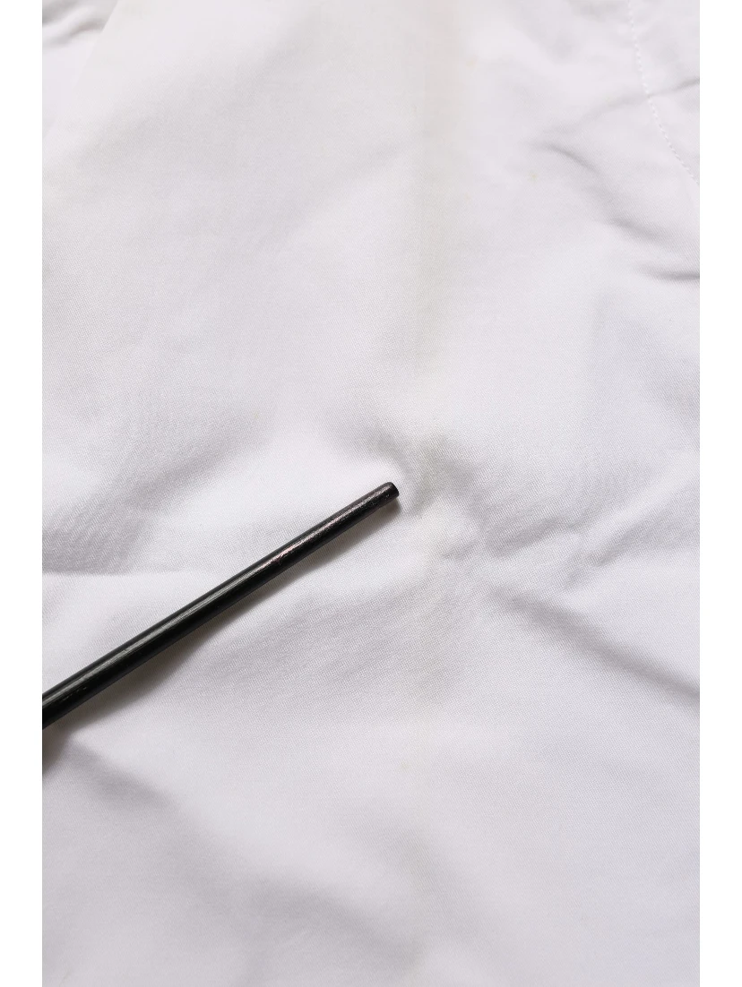 White Mid Waist Cotton Stretch Trouser Pants