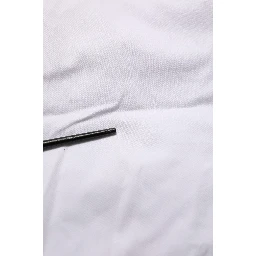 White Mid Waist Straight Cropped Cotton Trouser Pants