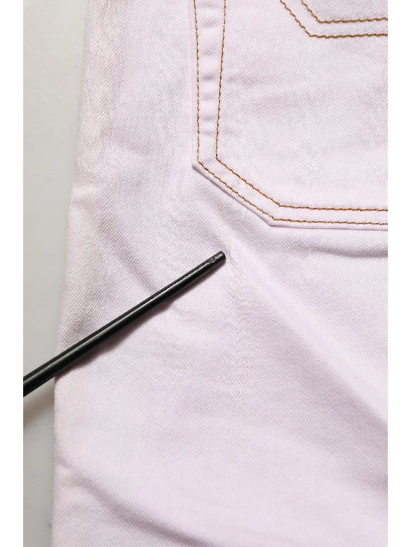 Light Pink Cotton Mid Waist Denim Trouser Jeans