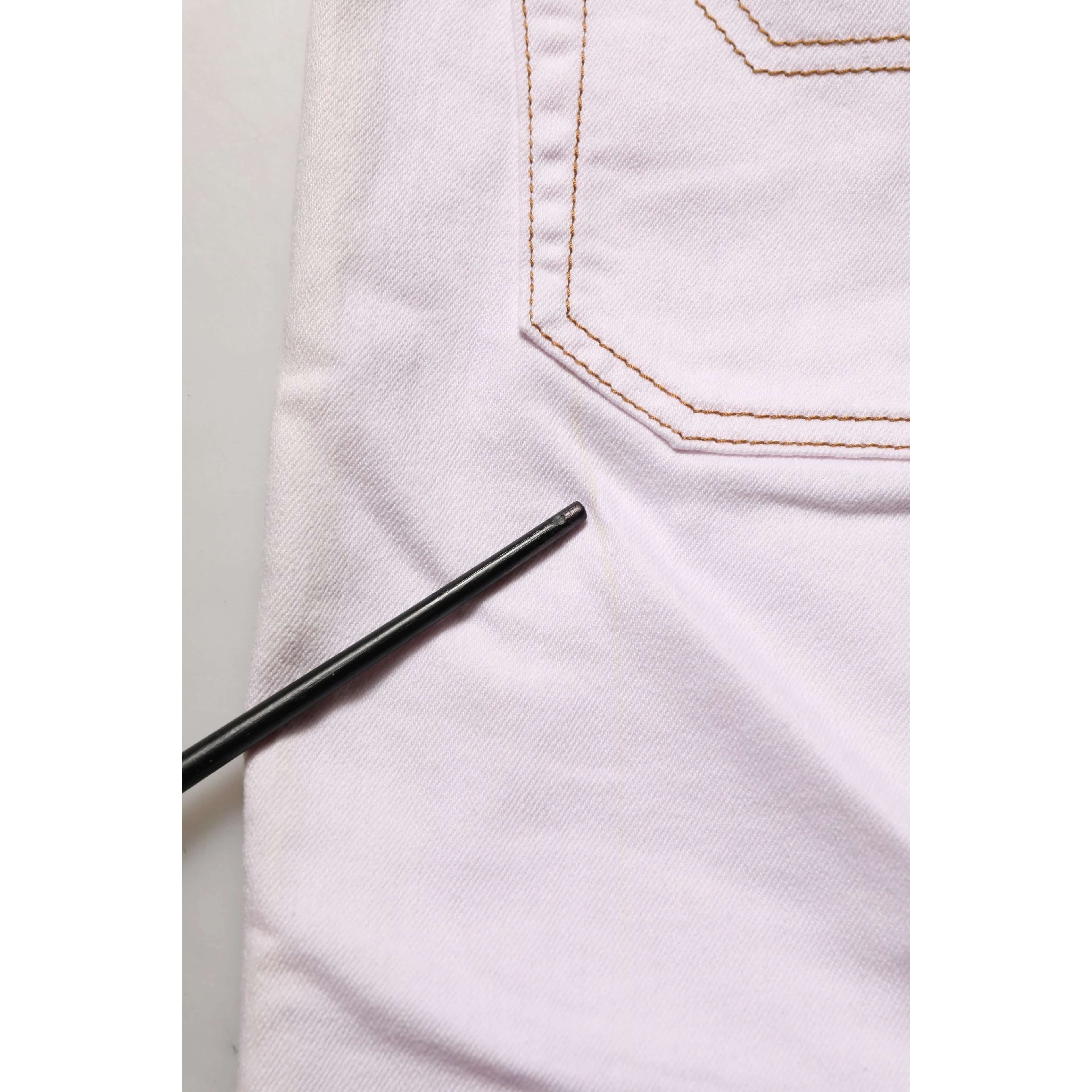 Light Pink Cotton Mid Waist Denim Trouser Jeans