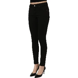 Black Cotton Stretch Skinny Denim Jeans