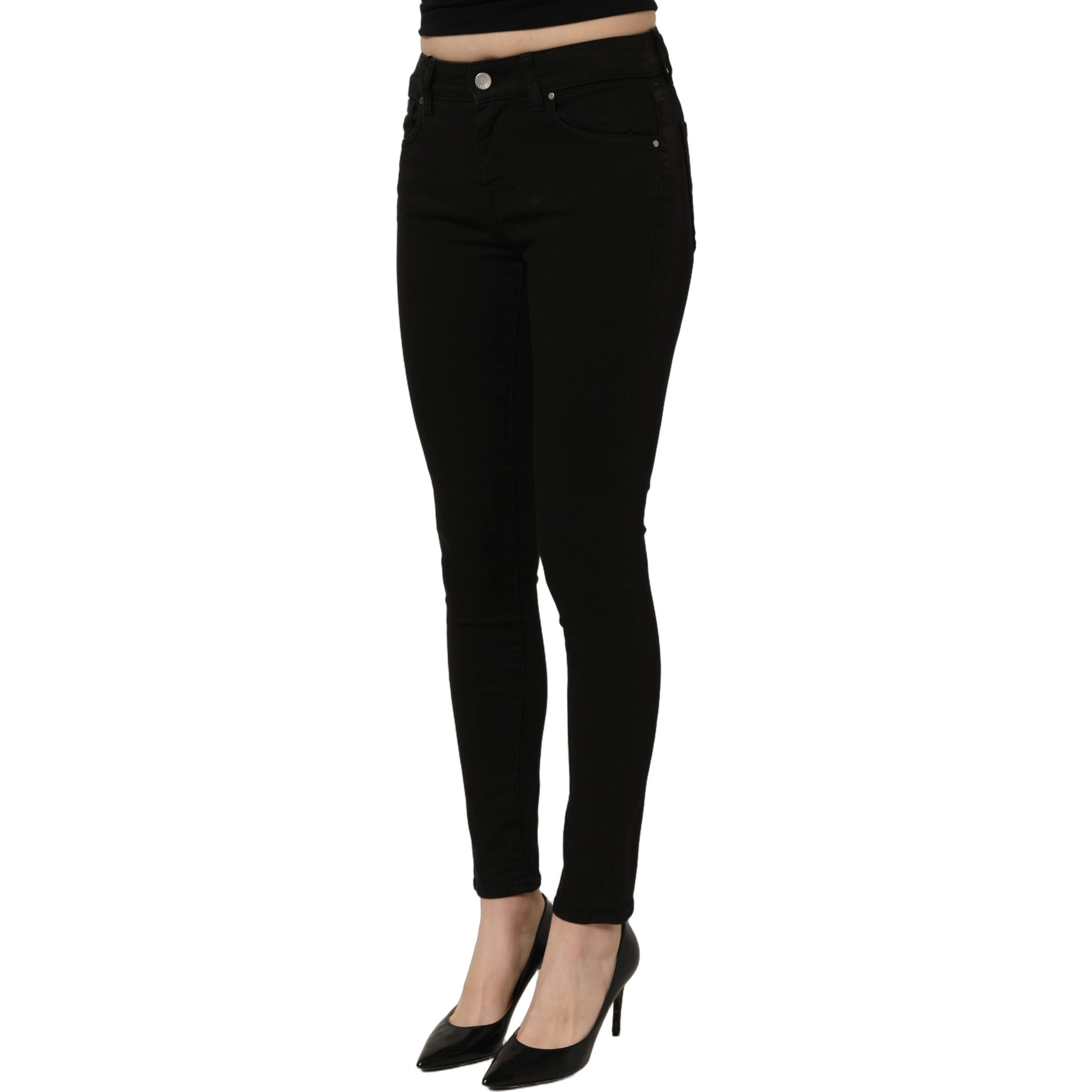 Black Cotton Stretch Skinny Denim Jeans