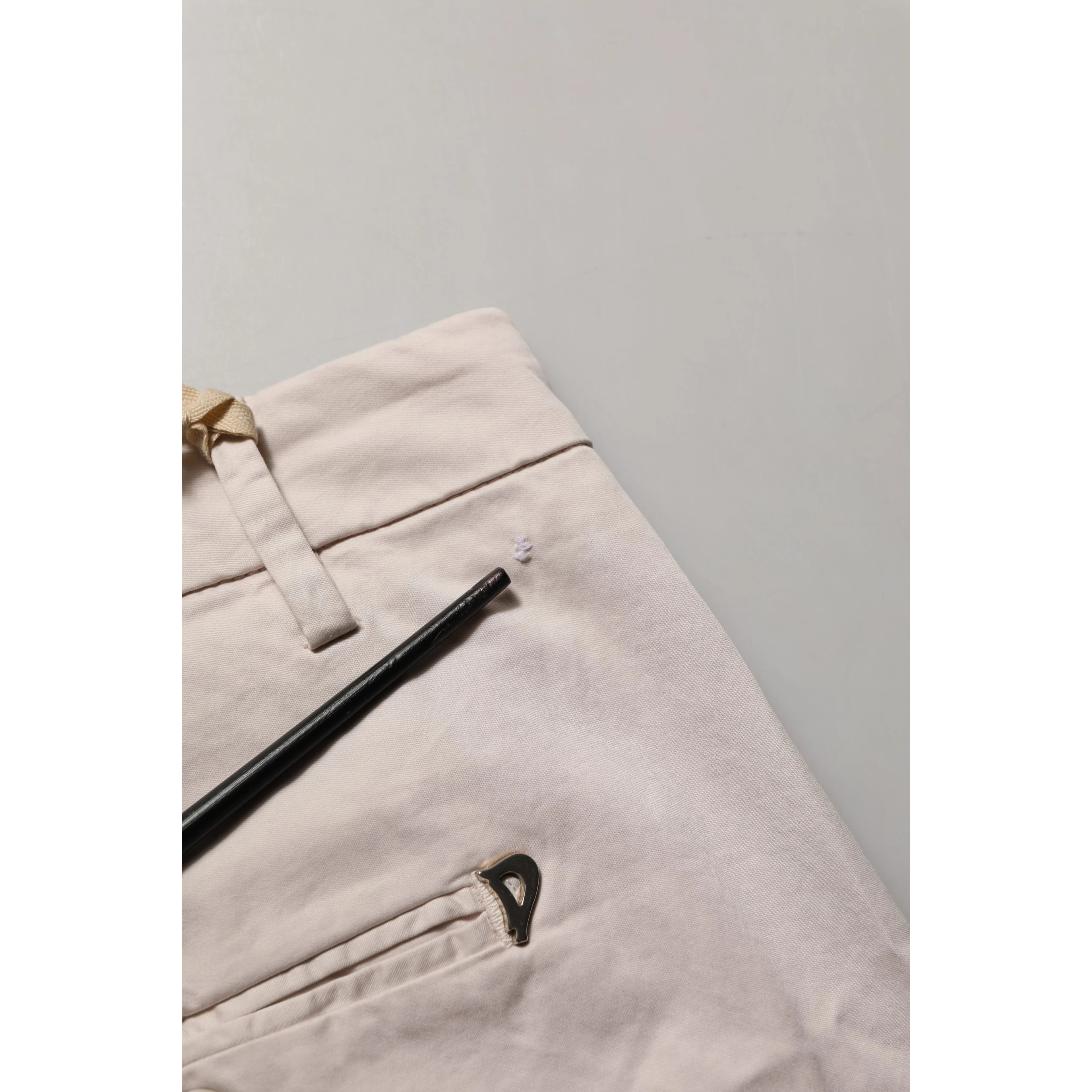 Beige Low Waist Tapered Women Cropped Trousers Pants