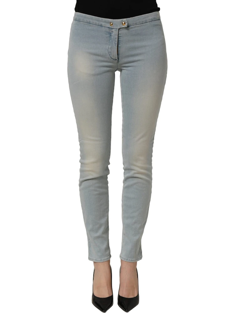 Light Blue Washed Stretch Skinny Denim Trouser Women Jeans alternative