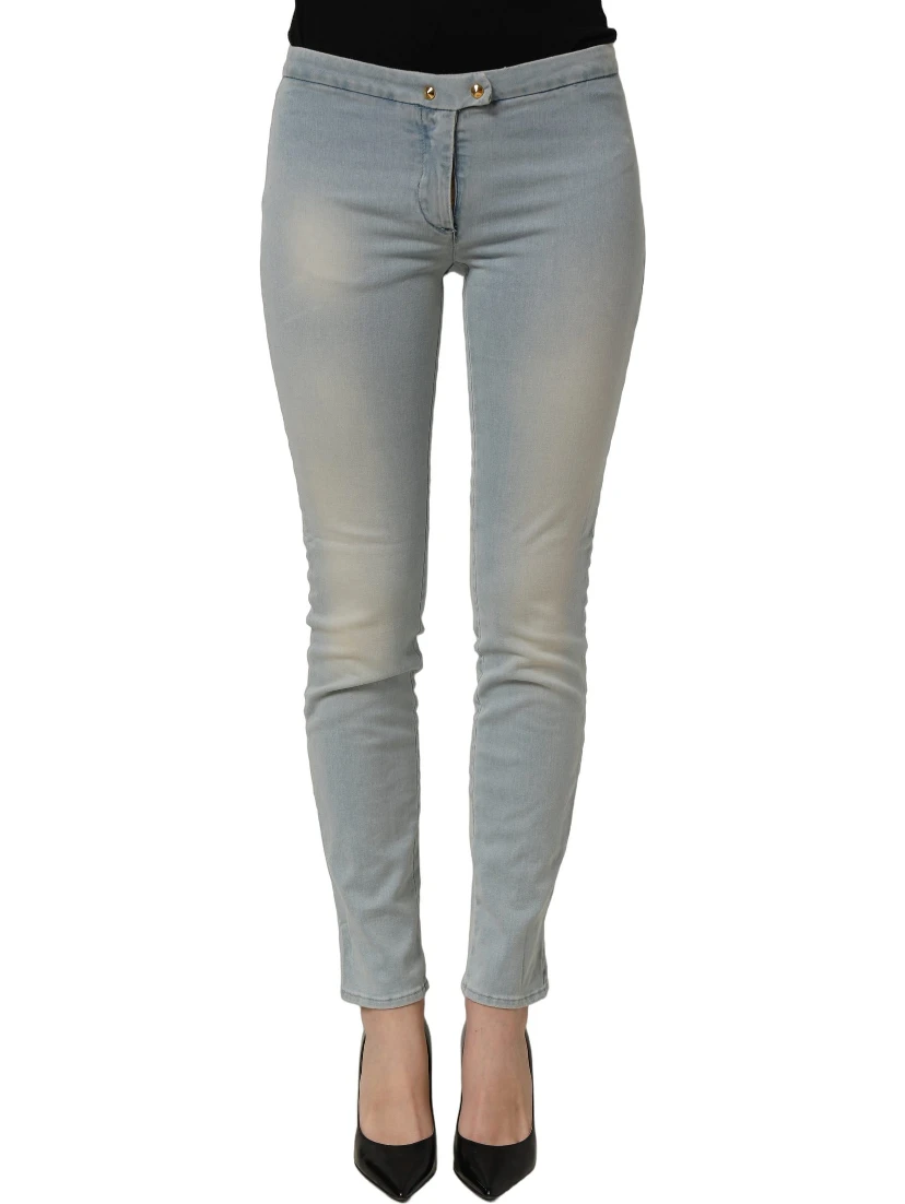 Light Blue Washed Stretch Skinny Denim Trouser Women Jeans