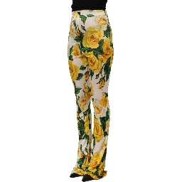 Multicolor Floral High Waist Straight Pants