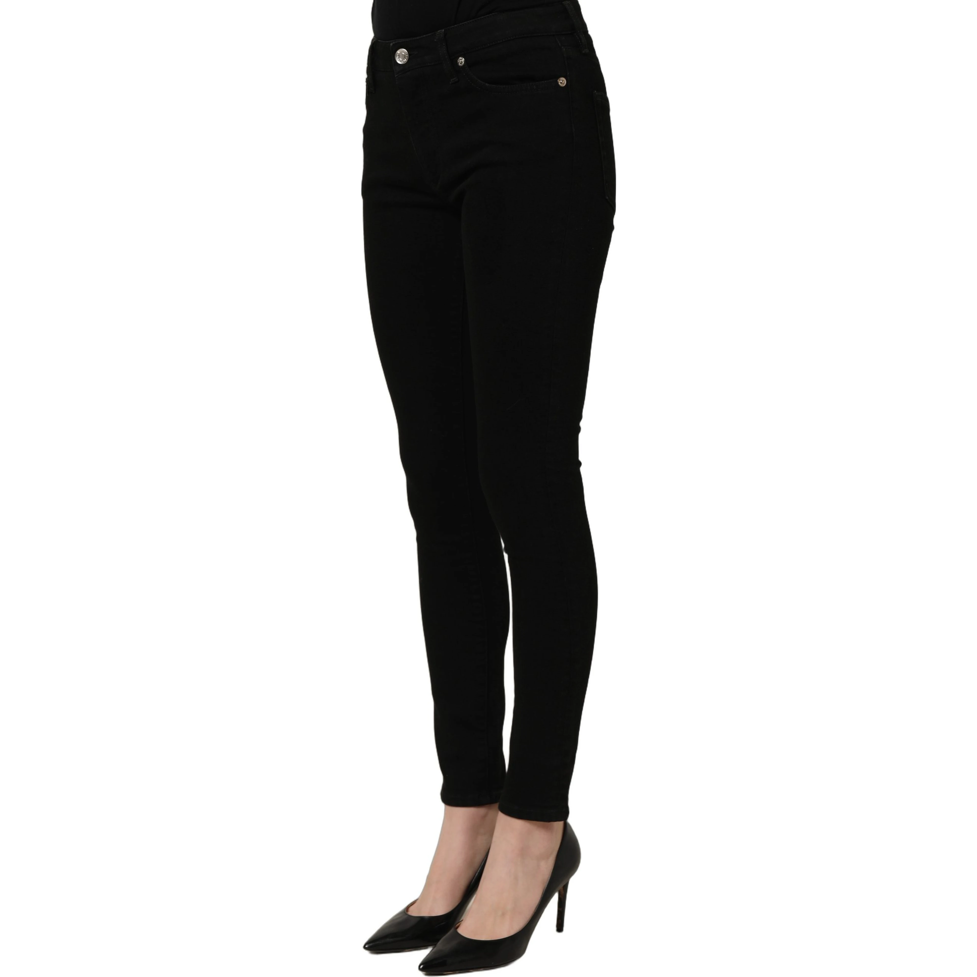 Black Cotton Stretch Skinny Denim Jeans