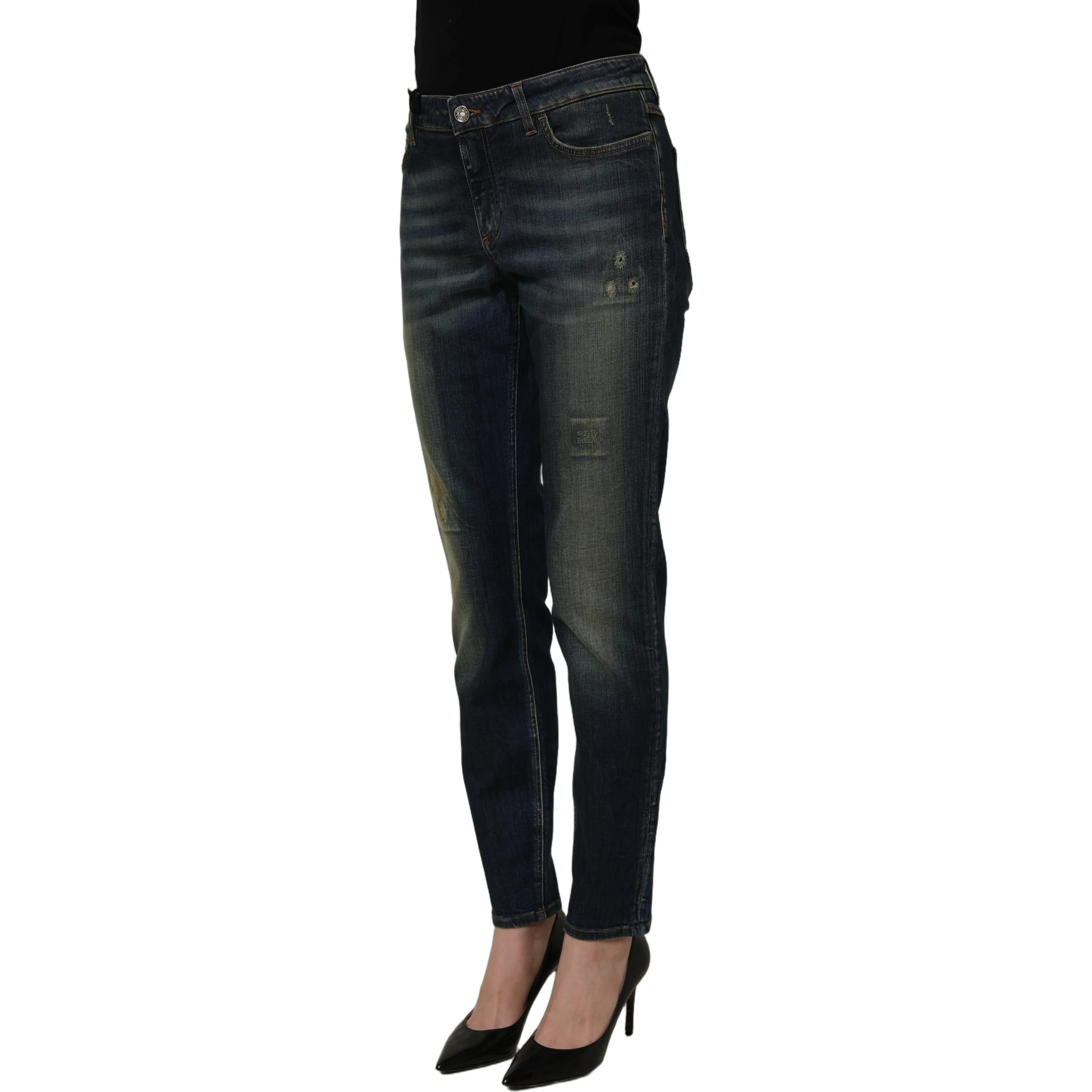 Blue Cotton Stretch Skinny Denim Jeans