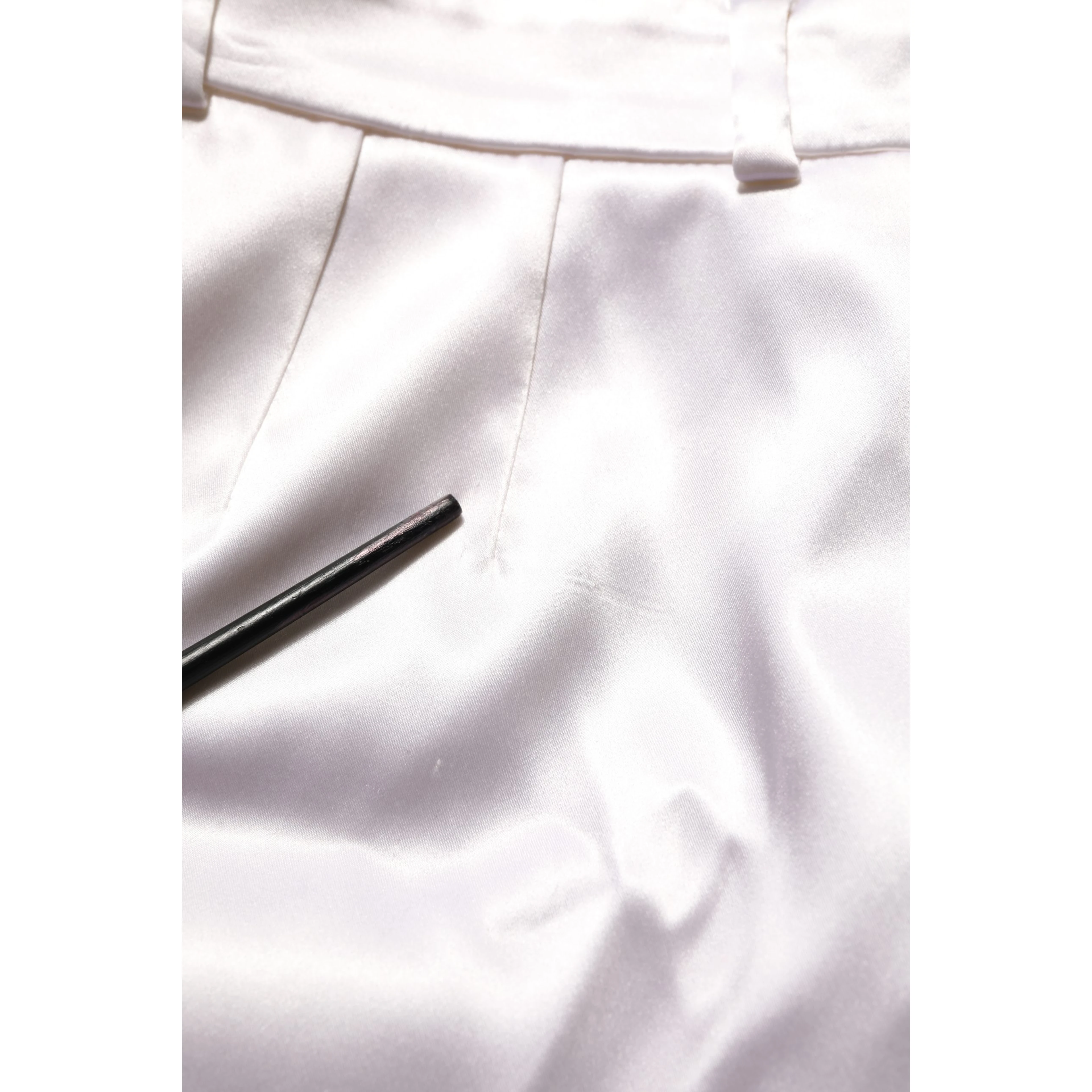 White Satin High Rise Women Hot Pants Shorts