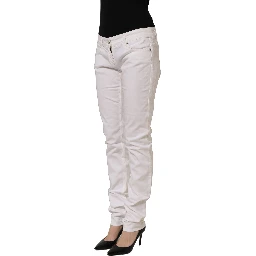 White Cotton Stretch Skinny Denim Jeans