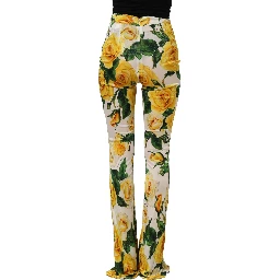 Multicolor Floral High Waist Straight Pants