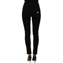 Black Cotton Stretch Skinny Denim Jeans