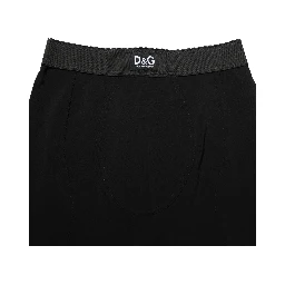 Black Viscose High Waist Capri Trouser Pants