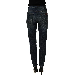 Blue Cotton Stretch Skinny Denim Jeans