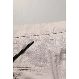 Beige Low Waist Tapered Women Cropped Trousers Pants