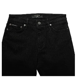 Black Cotton Stretch Skinny Denim Jeans