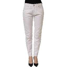 White Cotton Stretch Skinny Denim Trouser Jeans