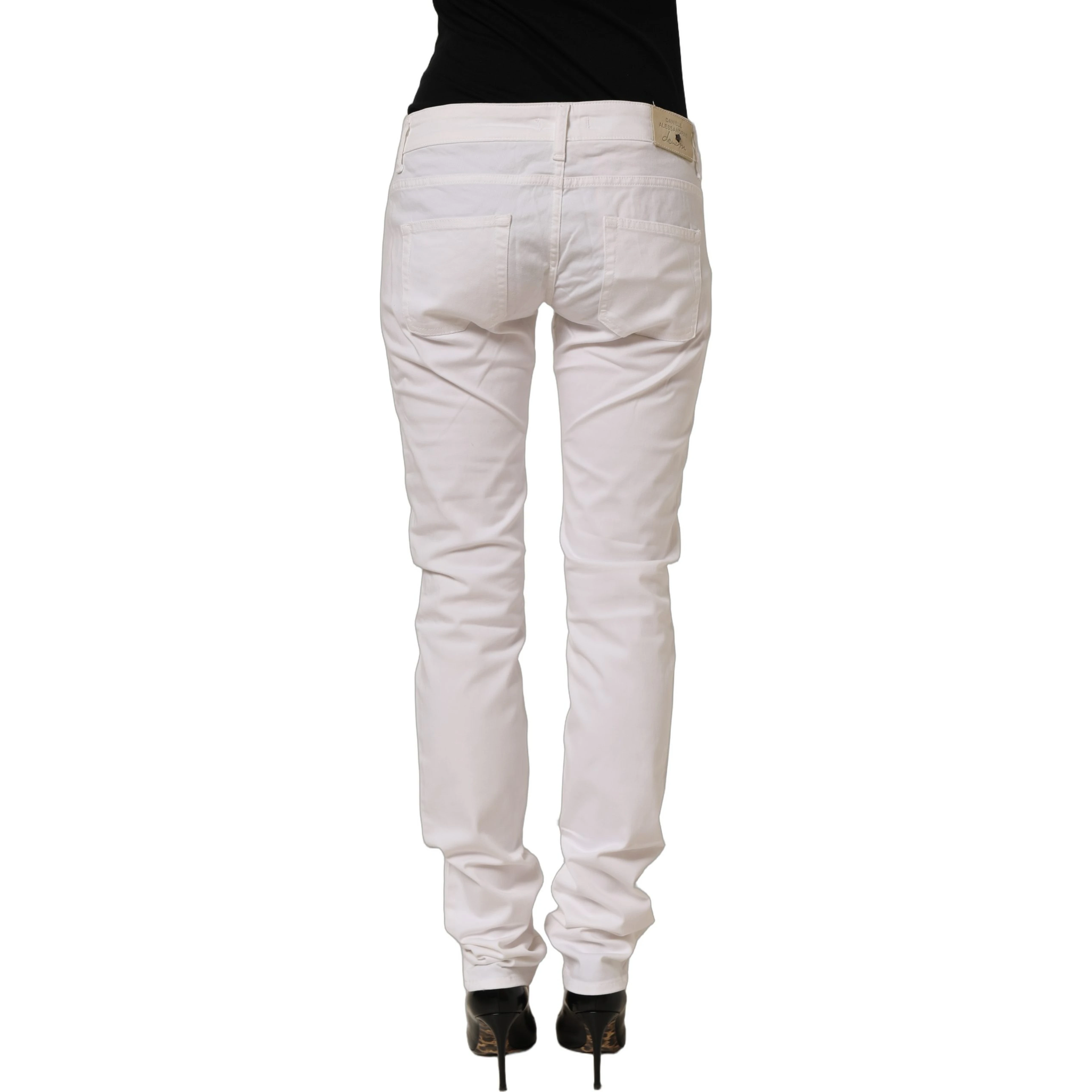 White Cotton Stretch Skinny Denim Jeans
