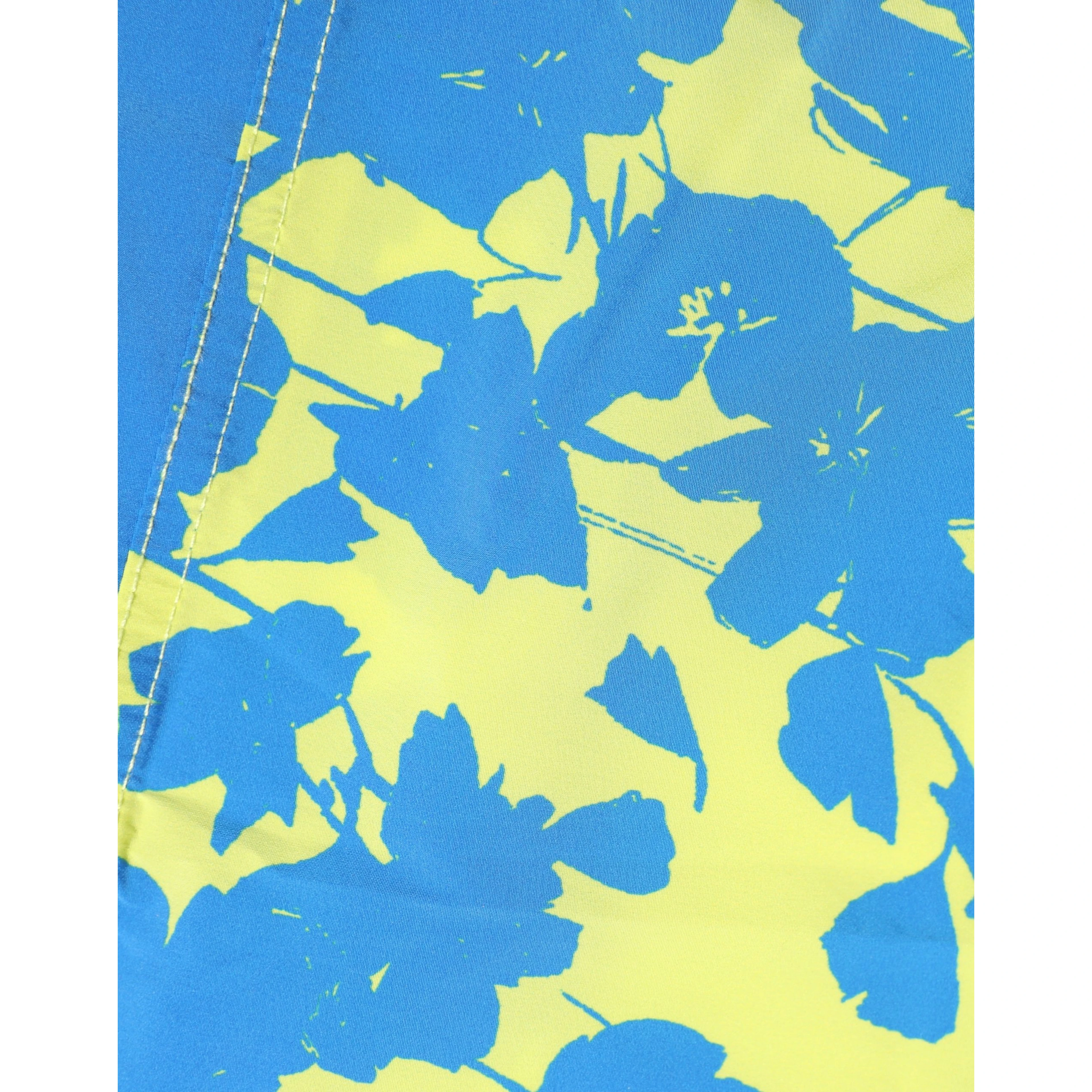 Blue Yellow Floral Boxer Shorts Beachwear Swimwear