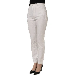 White Cotton Stretch Skinny Denim Jeans