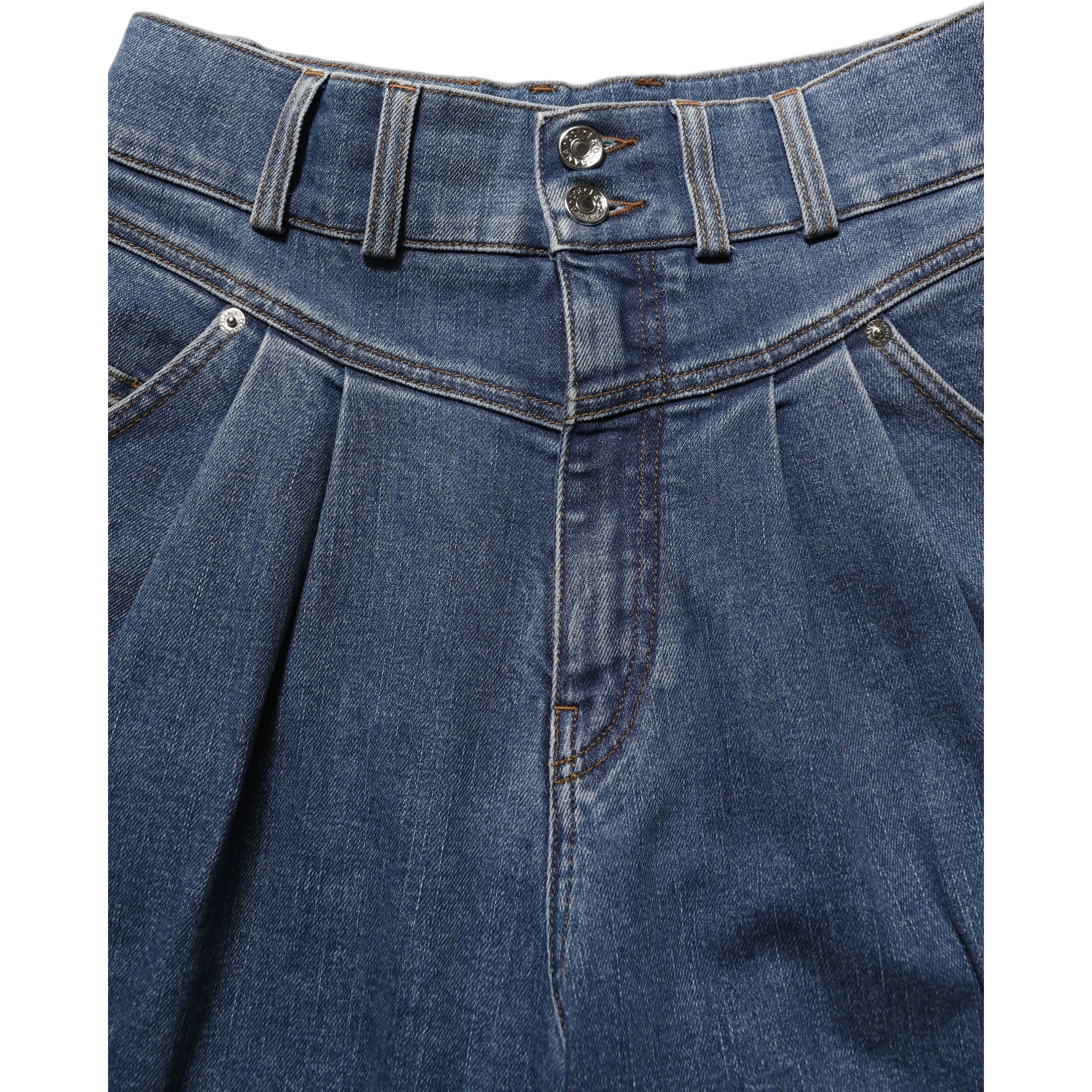 Dark Blue Cotton Stretch Tapered Denim Jeans