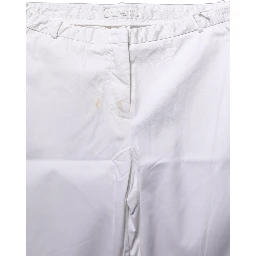 White Low Waist Straight Formal Trouser Pants