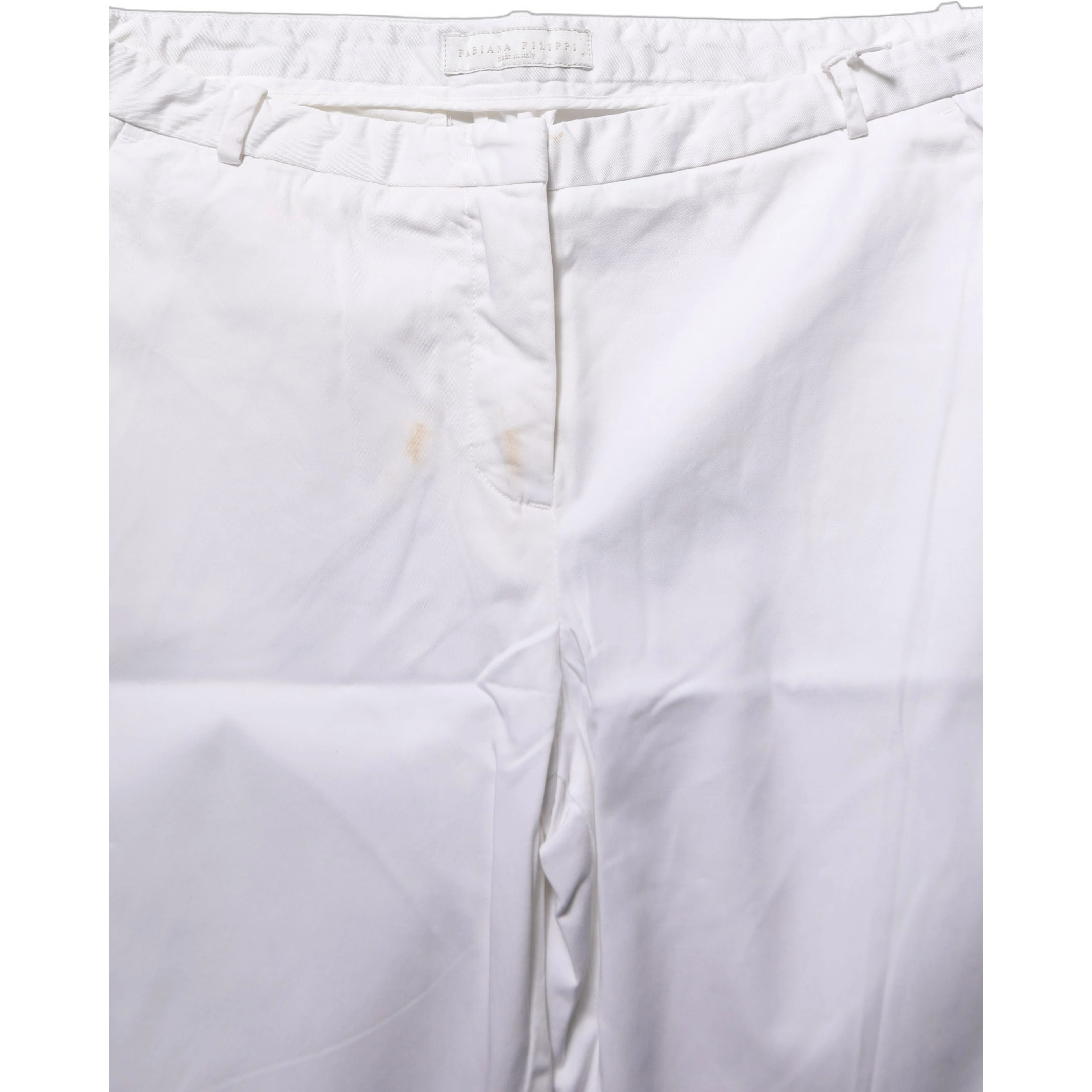 White Low Waist Straight Formal Trouser Pants