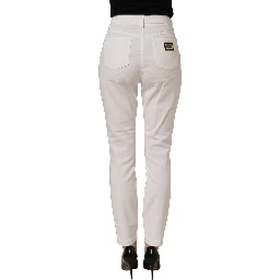 White Cotton Stretch Skinny Denim Jeans