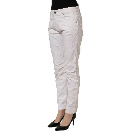 White Cotton Stretch Skinny Denim Trouser Jeans
