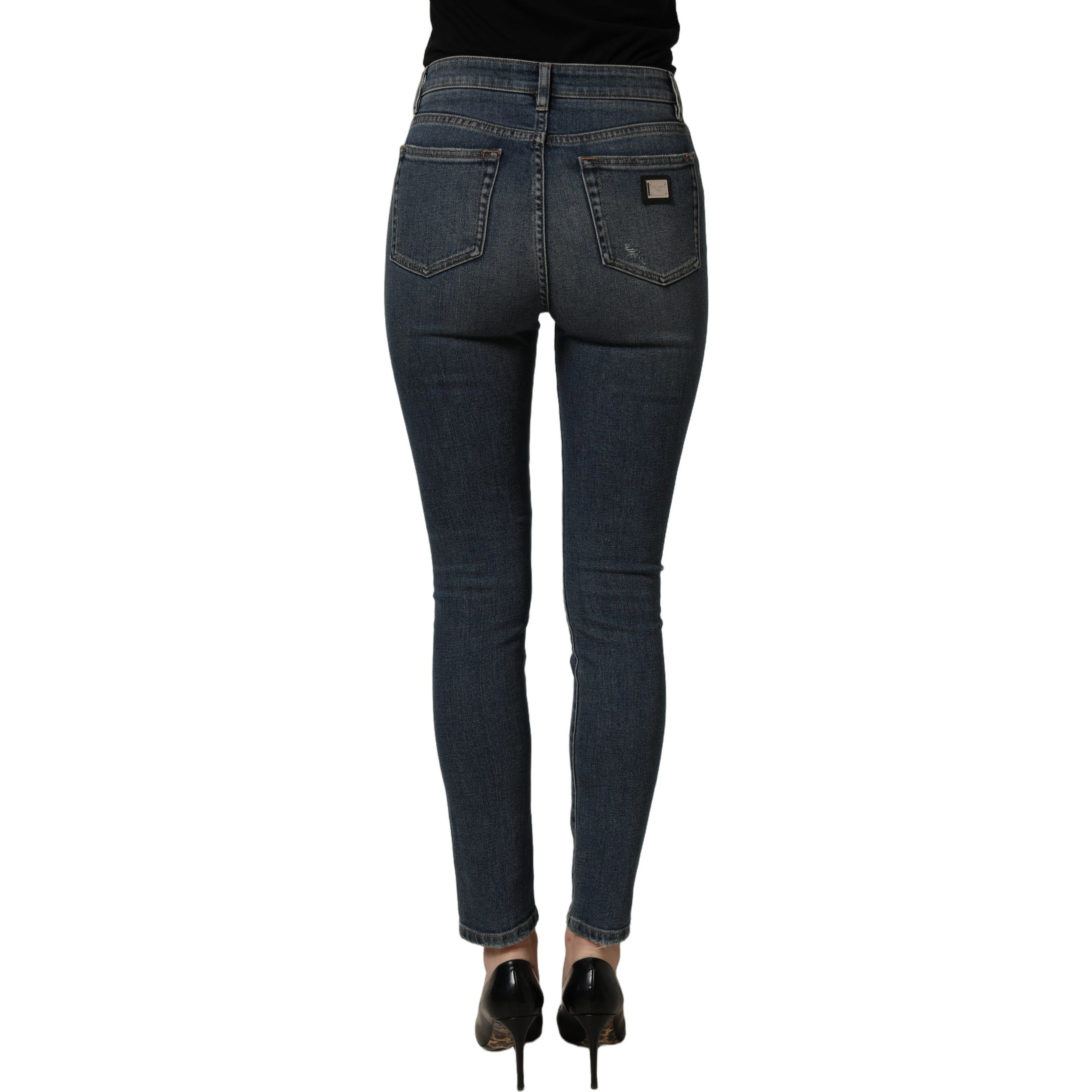Blue Cotton Stretch Skinny Denim Trouser Jeans