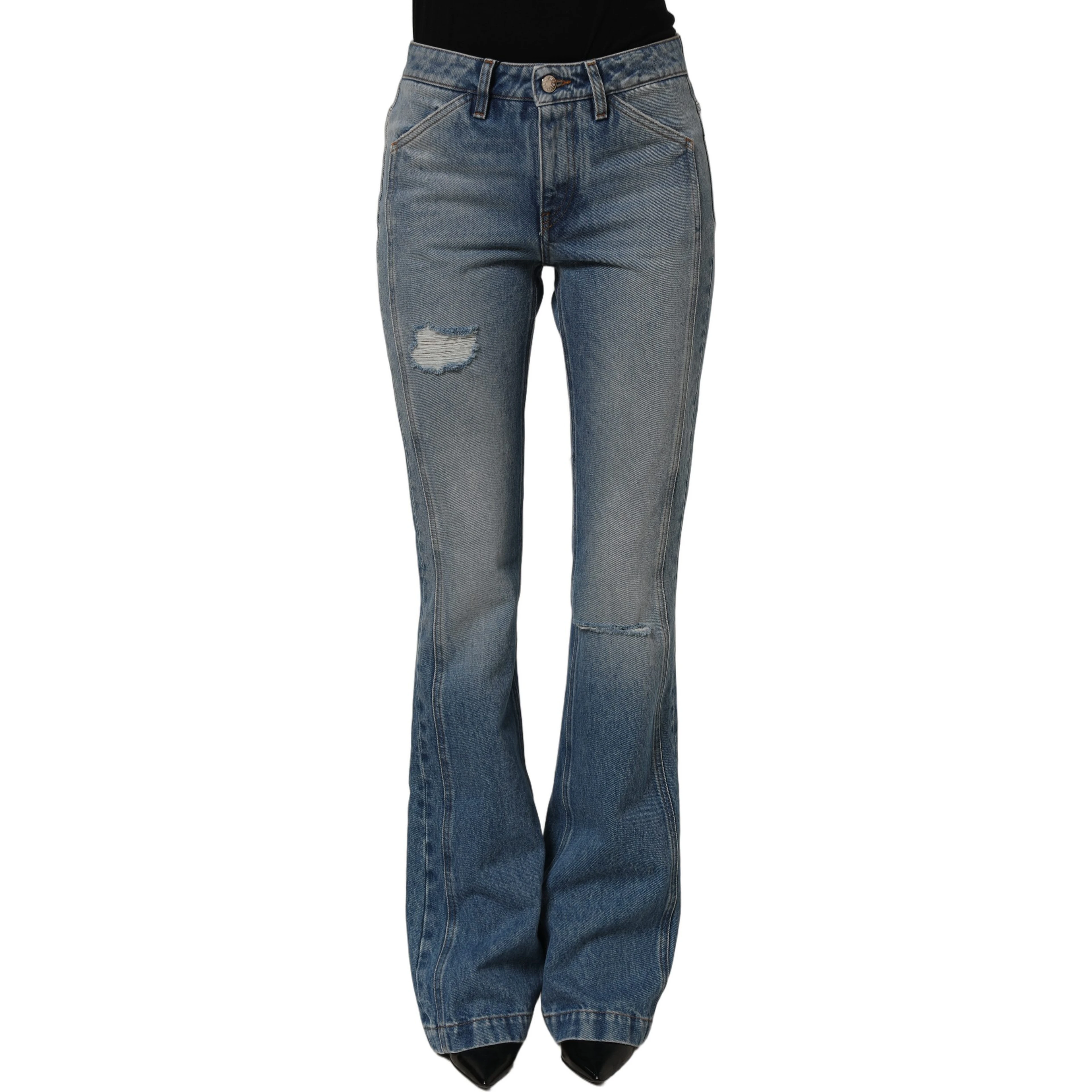 Blue Cotton Boot Cut Denim Trouser Jeans