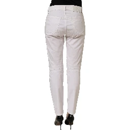 White Cotton Stretch Skinny Denim Trouser Jeans