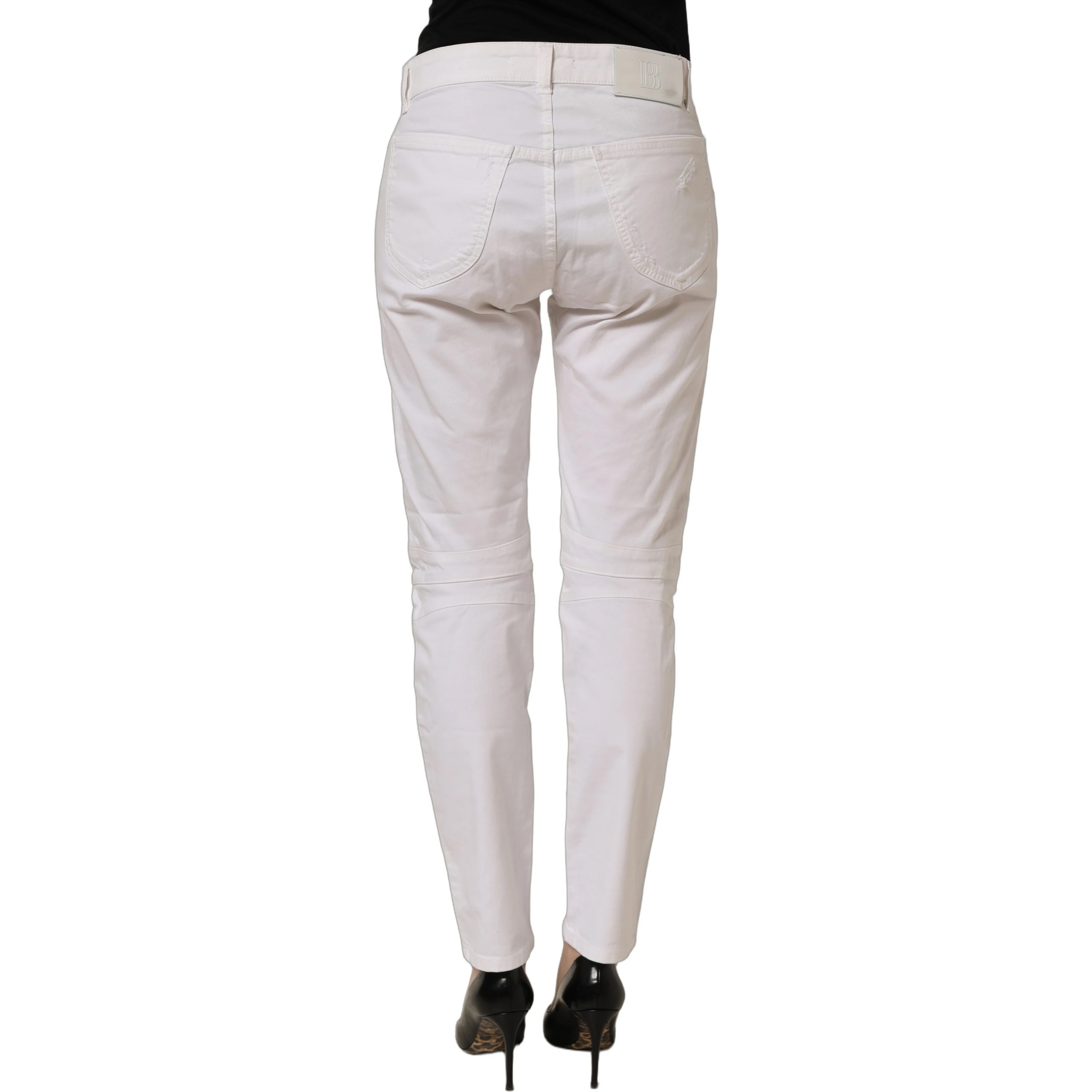 White Cotton Stretch Skinny Denim Trouser Jeans